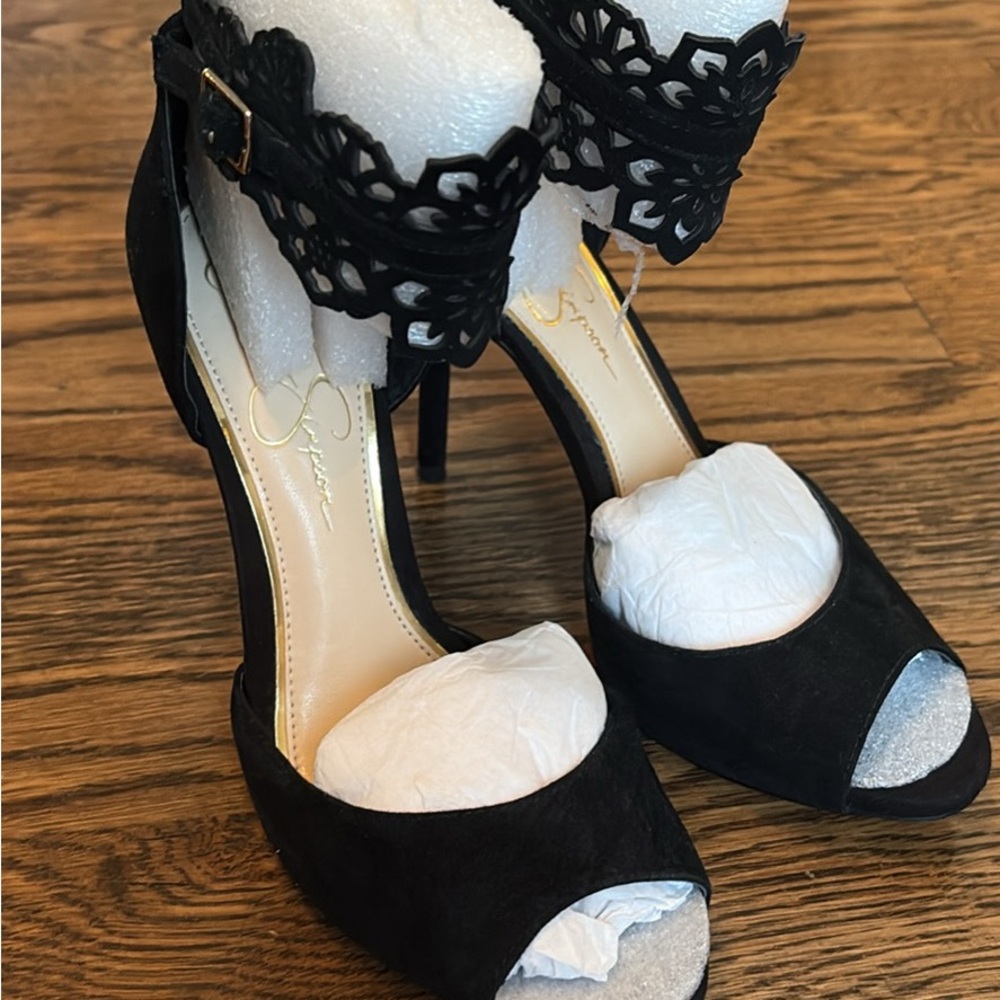 Jessica Simpson Black Lace Heels